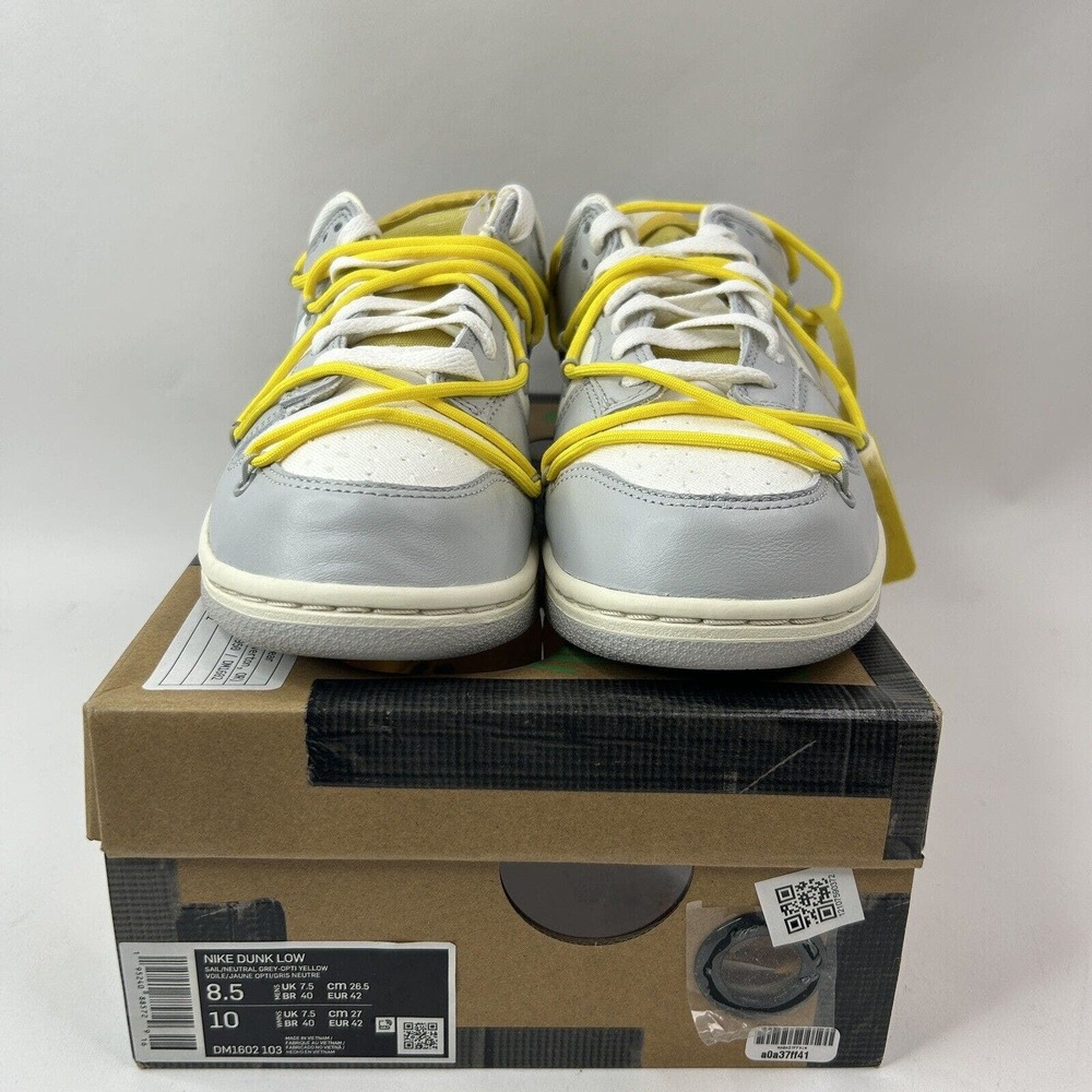 Nike Dunk Low x Off-White Lot 29 of 50 “Sail/Neutral Gray” 2024 - Picture 2 of 5